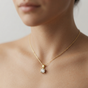 Lab Grown Round Diamond Solitaire Pendant in 10K/14K gold and platinum with certified lab-grown or natural diamonds
