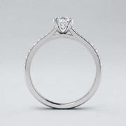 Oval Cut Diamond Engagement Ring with Double Pave Band in 10K/14K gold and platinum with certified lab-grown or natural diamonds