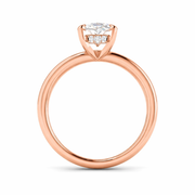 Elegant Oval Diamond Solitaire Engagement Ring in 10K/14K gold and platinum with certified lab-grown or natural diamonds