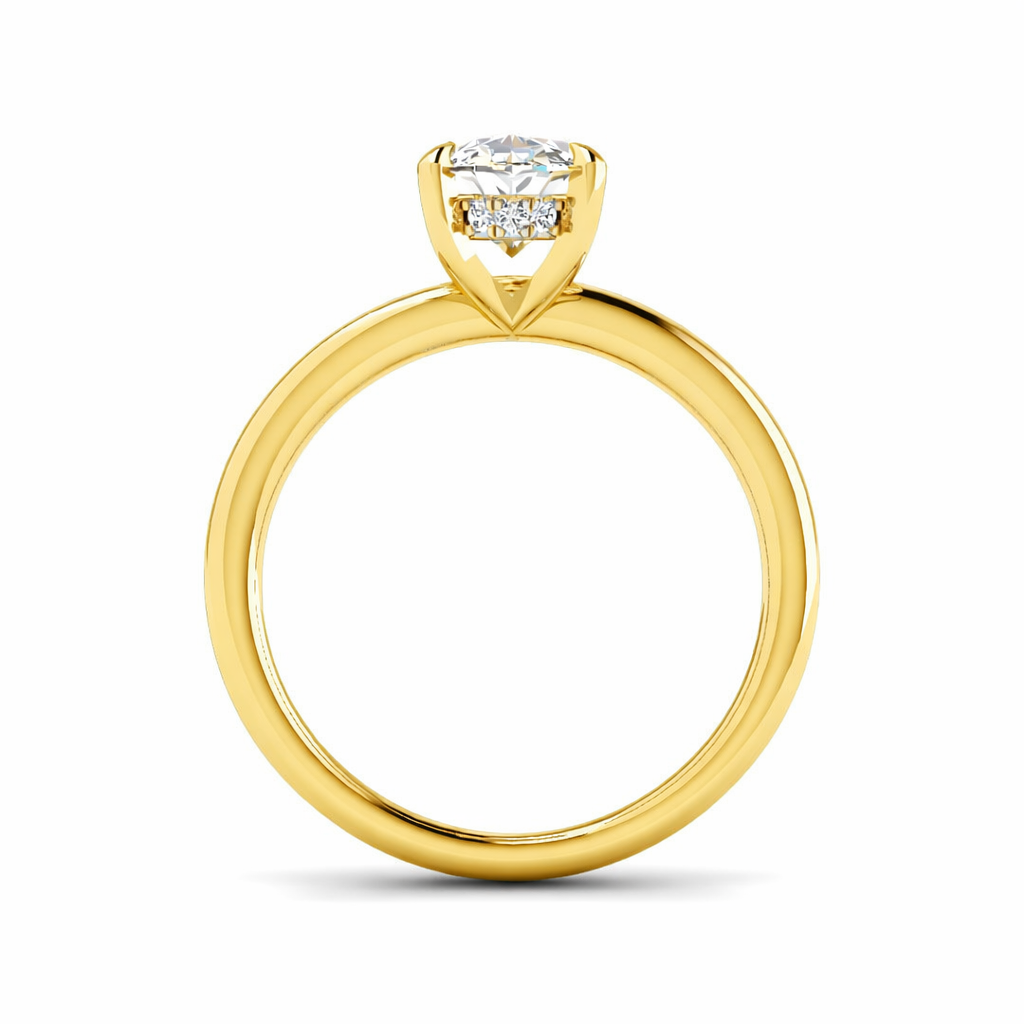 Elegant Oval Diamond Solitaire Engagement Ring in 10K/14K gold and platinum with certified lab-grown or natural diamonds