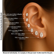 Stud Earrings with Lab Grown Princess Cut Diamond - 4.00ct in 10K/14K gold and platinum with certified lab-grown or natural diamonds