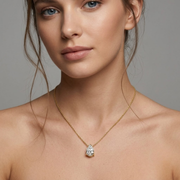 Lab Grown Pear Diamond Solitaire Necklace in 10K/14K gold and platinum with certified lab-grown or natural diamonds
