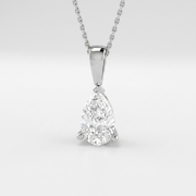 Pear Shape Lab Grown Diamond Solitaire Pendant in 10K/14K gold and platinum with certified lab-grown or natural diamonds