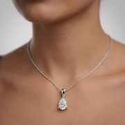 Pear Shape Lab Grown Diamond Solitaire Pendant in 10K/14K gold and platinum with certified lab-grown or natural diamonds