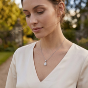 Teardrop Diamond Pendant Necklace 0.33ct to 0.75ct in 10K/14K gold and platinum with certified lab-grown or natural diamonds