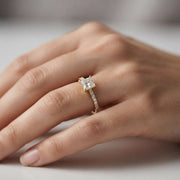 IGI Certified Princess Cut Diamond Engagement Rings in 10K/14K gold and platinum with certified lab-grown or natural diamonds