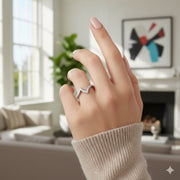 Zigzag Diamond Wishbone Ring in 10K/14K gold and platinum with certified lab-grown or natural diamonds