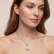 Lab Grown Emerald Cut Diamond Pendant in 10K/14K gold and platinum with certified lab-grown or natural diamonds