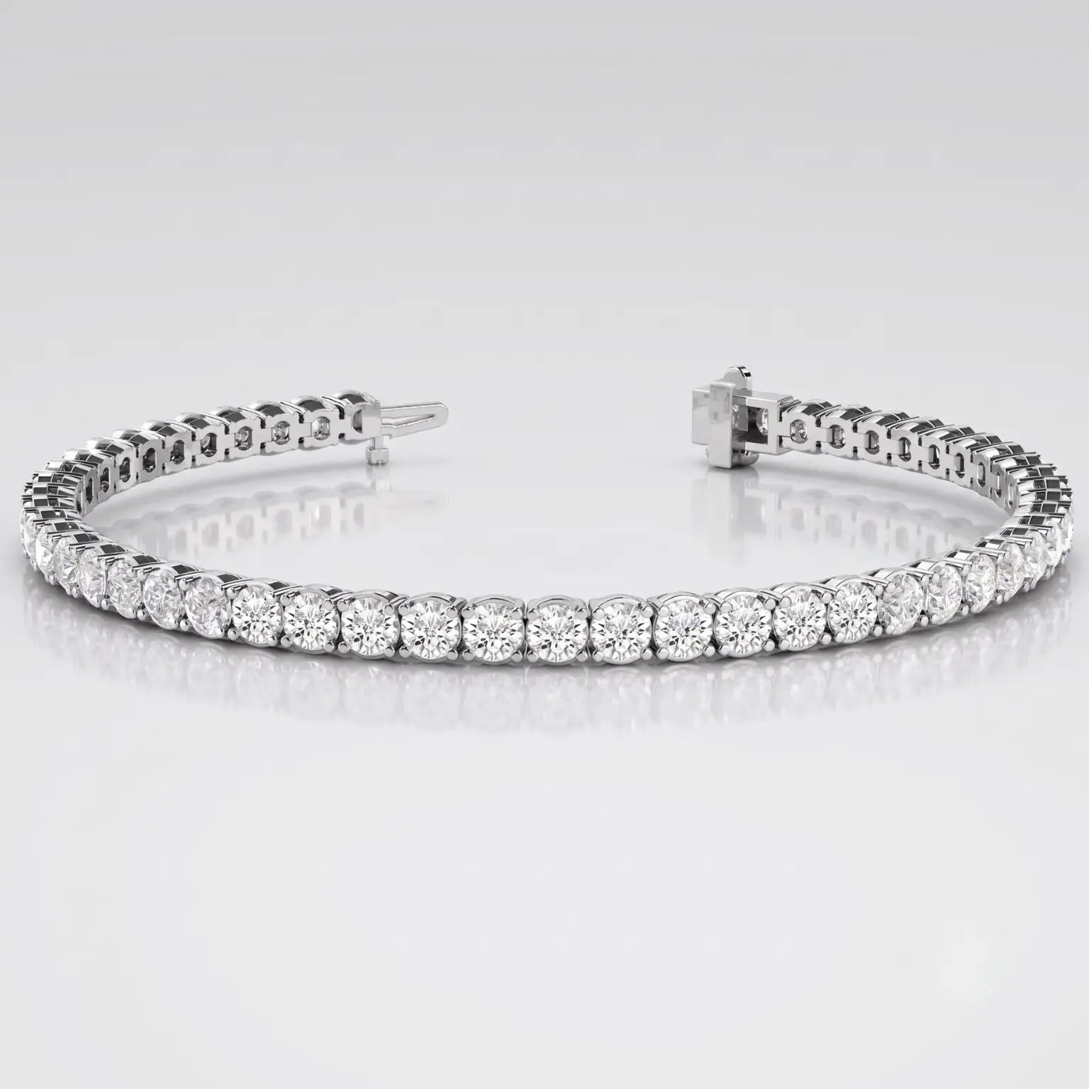Prong Set Lab Grown Diamond Tennis Bracelet in 10K/14K gold and platinum with certified lab-grown or natural diamonds