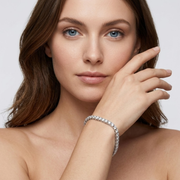 Box Clasp Lab Grown Diamond Tennis Bracelet in 10K/14K gold and platinum with certified lab-grown or natural diamonds