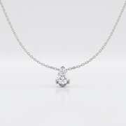 Lab Grown Pear Diamond Solitaire Necklace in 10K/14K gold and platinum with certified lab-grown or natural diamonds