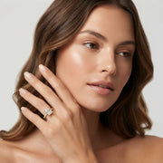 Radiant Cut Diamond Engagement Ring with Pave Diamond in 10K/14K gold and platinum with certified lab-grown or natural diamonds
