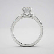 Radiant Cut Diamond Engagement Ring with Pave Diamond in 10K/14K gold and platinum with certified lab-grown or natural diamonds