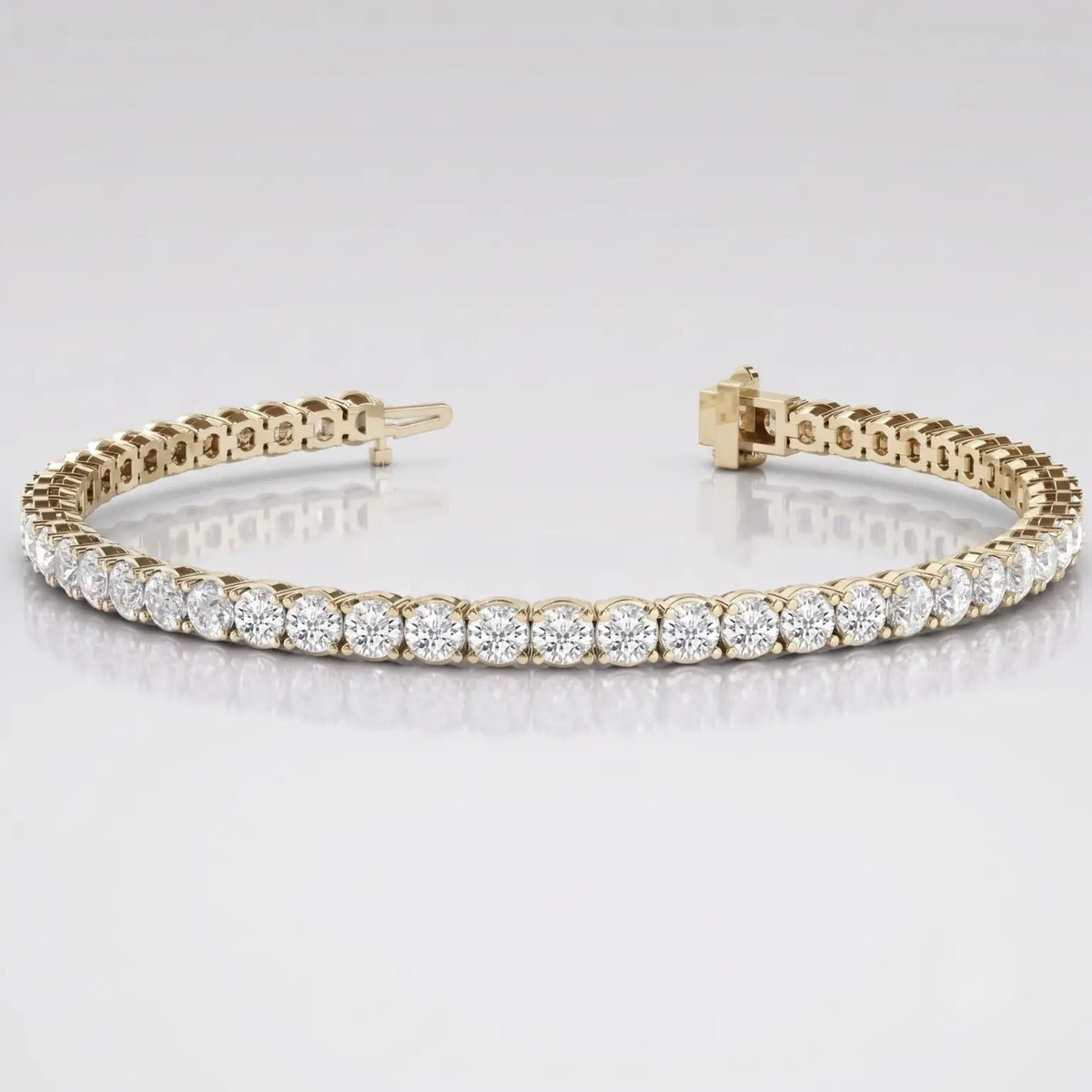 Prong Set Lab Grown Diamond Tennis Bracelet in 10K/14K gold and platinum with certified lab-grown or natural diamonds